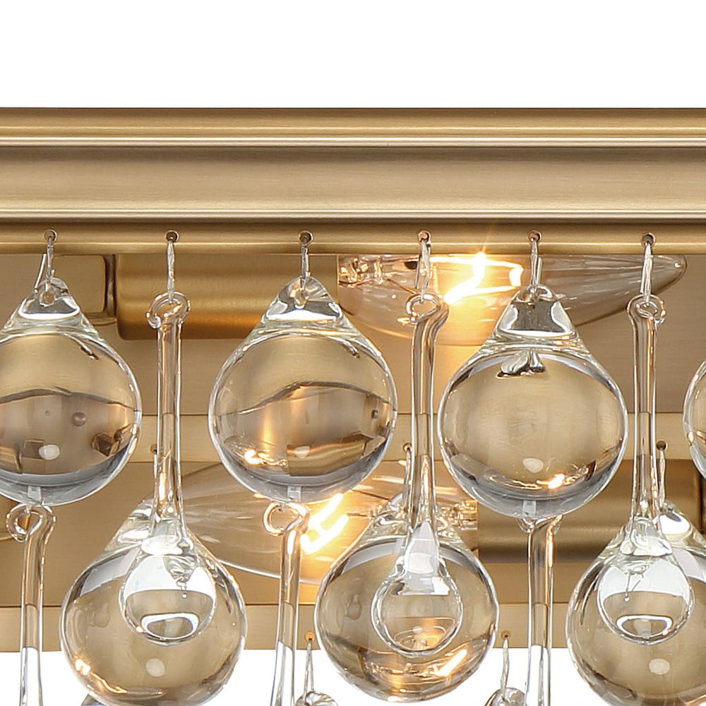 Crystorama Crystorama Calypso 6 Light Crystal Teardrop Vibrant Gold Bathroom Vanity