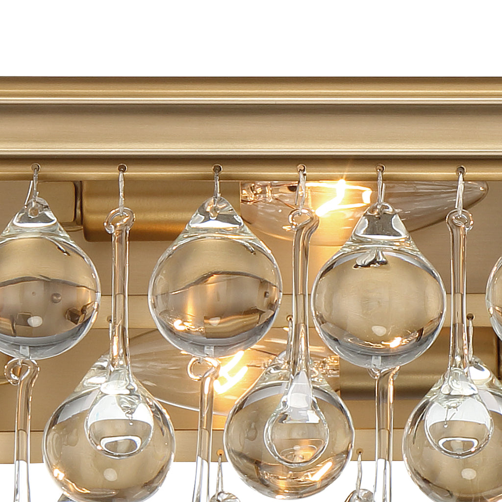 Crystorama Crystorama Calypso 6 Light Crystal Teardrop Vibrant Gold Bathroom Vanity