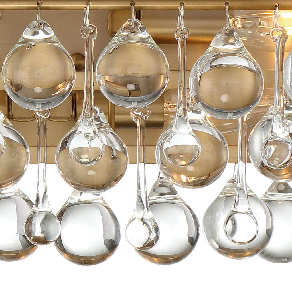 Crystorama Crystorama Calypso 6 Light Crystal Teardrop Vibrant Gold Bathroom Vanity