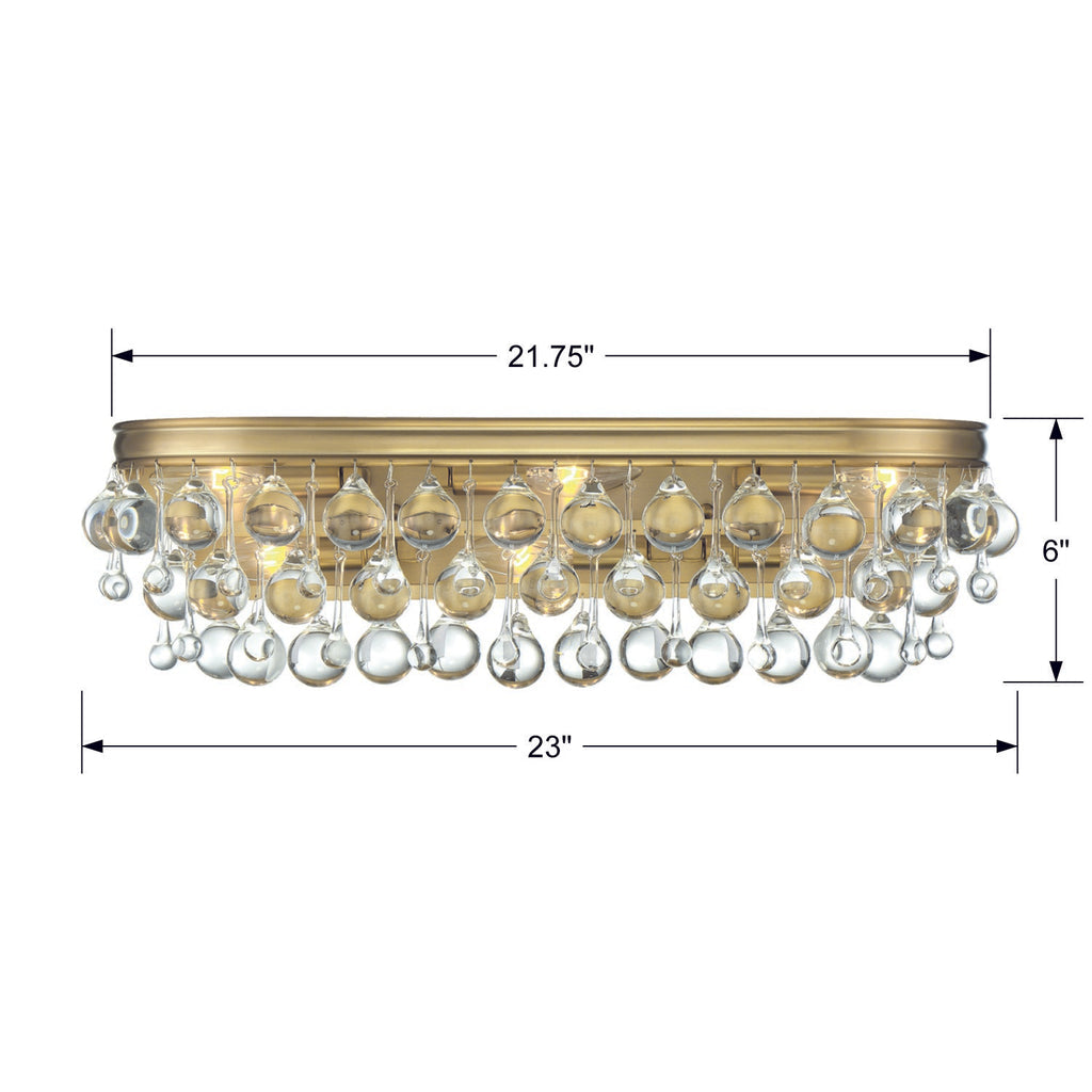 Crystorama Crystorama Calypso 6 Light Crystal Teardrop Vibrant Gold Bathroom Vanity