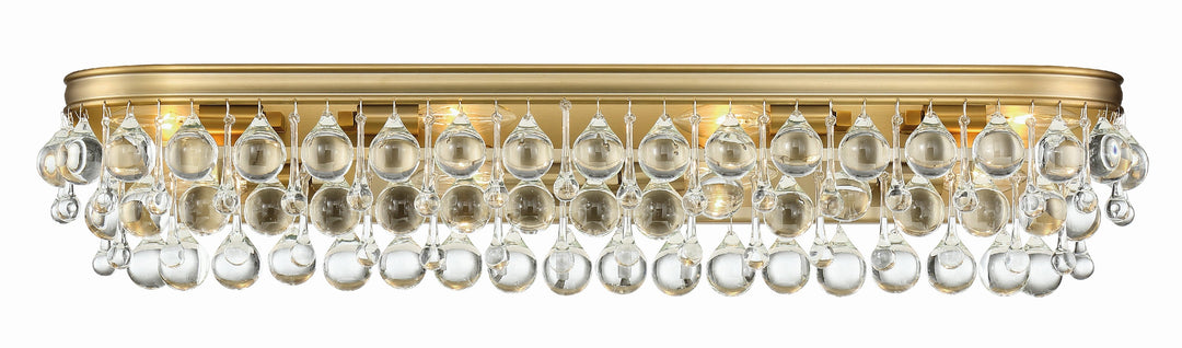 Calypso 8 Light Crystal Teardrop Vibrant Gold Bathroom Vanity Crystorama
