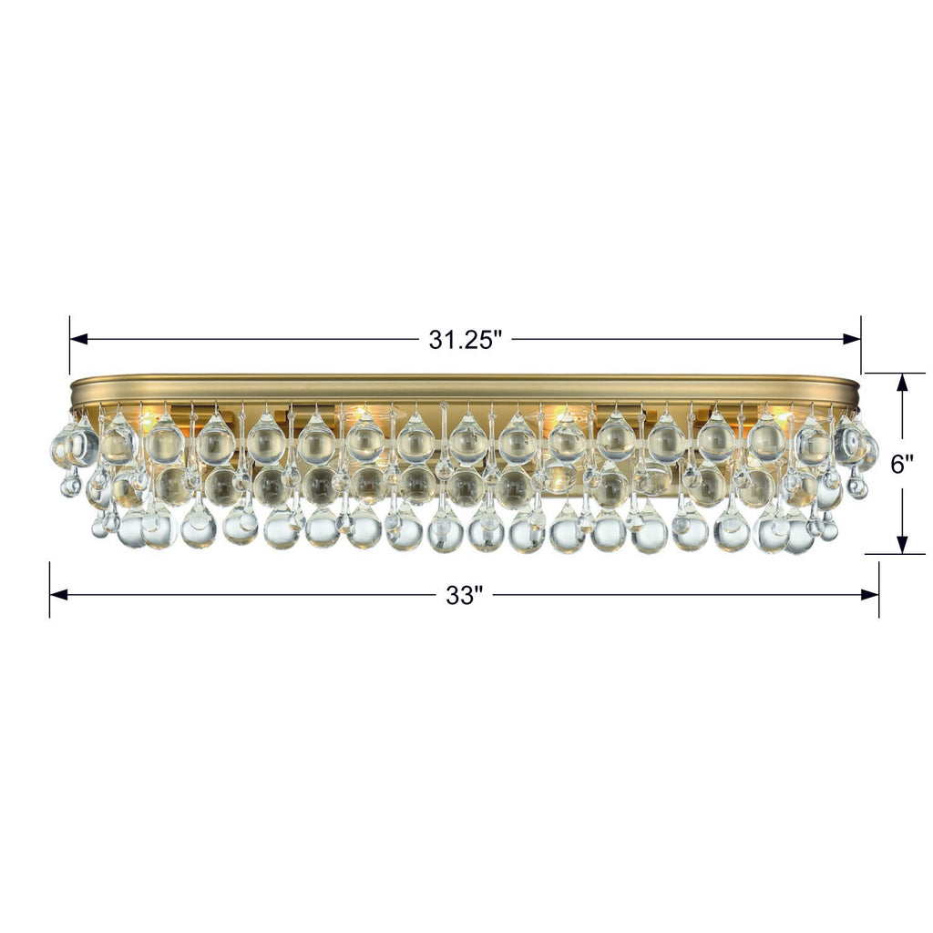 Calypso 8 Light Crystal Teardrop Vibrant Gold Bathroom Vanity Crystorama