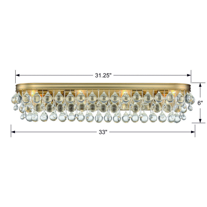 Calypso 8 Light Crystal Teardrop Vibrant Gold Bathroom Vanity Crystorama