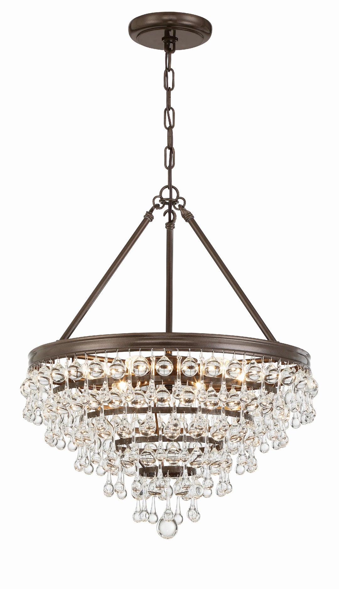 Crystorama Crystorama Calypso 6 Light Crystal Teardrop Vibrant Bronze Chandelier