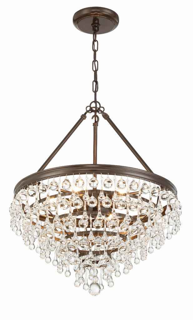 Crystorama Crystorama Calypso 6 Light Crystal Teardrop Vibrant Bronze Chandelier