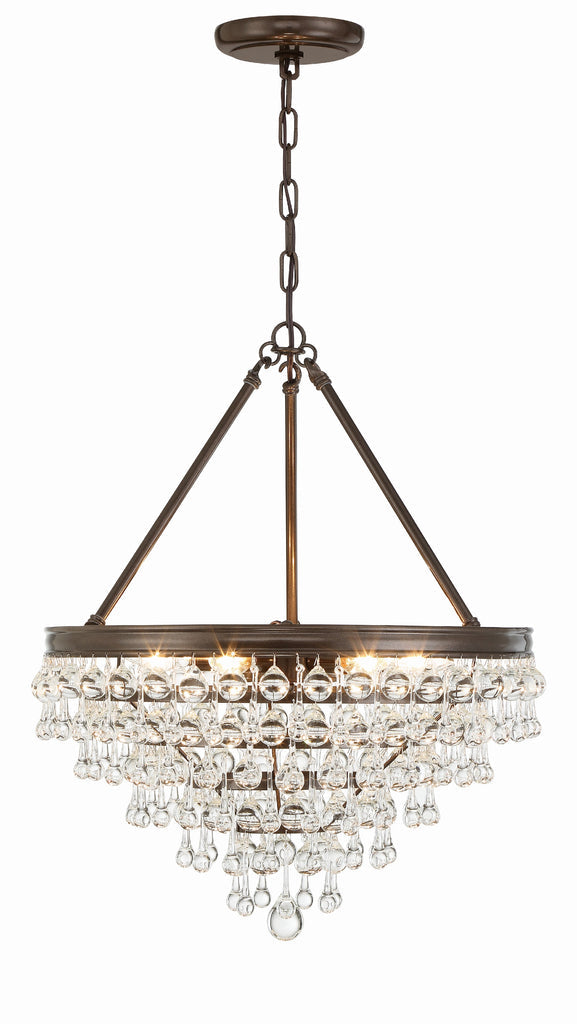 Crystorama Crystorama Calypso 6 Light Crystal Teardrop Vibrant Bronze Chandelier