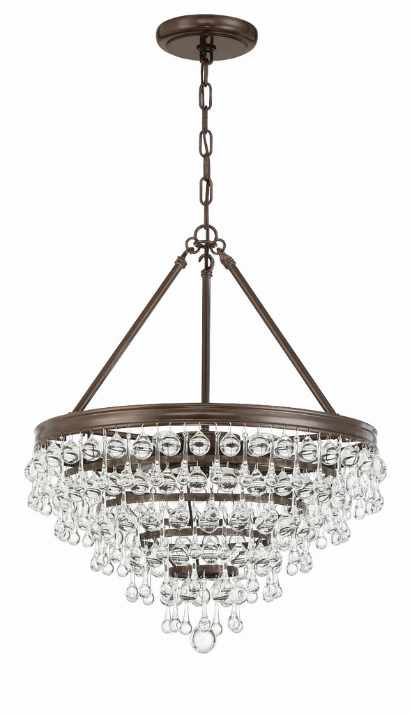 Crystorama Crystorama Calypso 6 Light Crystal Teardrop Vibrant Bronze Chandelier