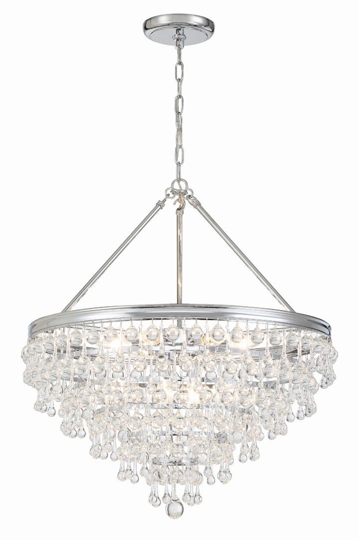 Crystorama Crystorama Calypso 8 Light Crystal Teardrop Polished Chrome Chandelier