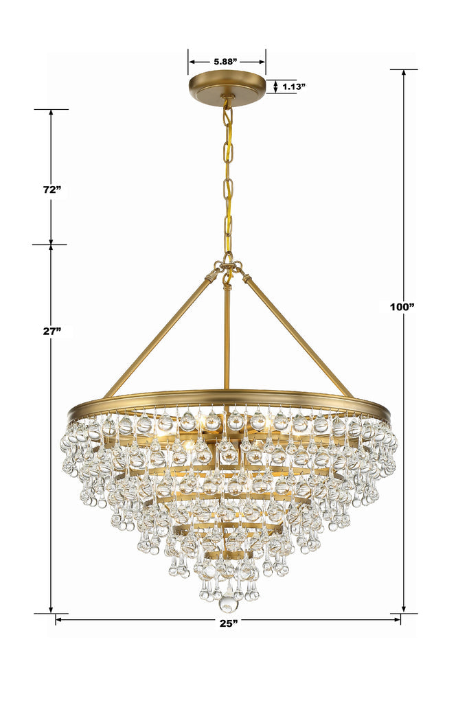 Crystorama Crystorama Calypso 8 Light Crystal Teardrop Vibrant Gold Chandelier