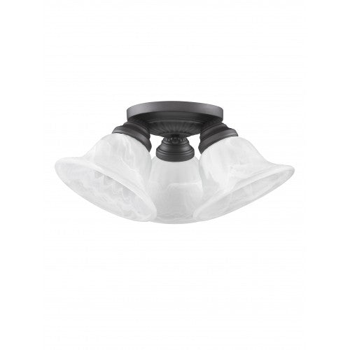 3 Light Bronze Ceiling Mount Livex