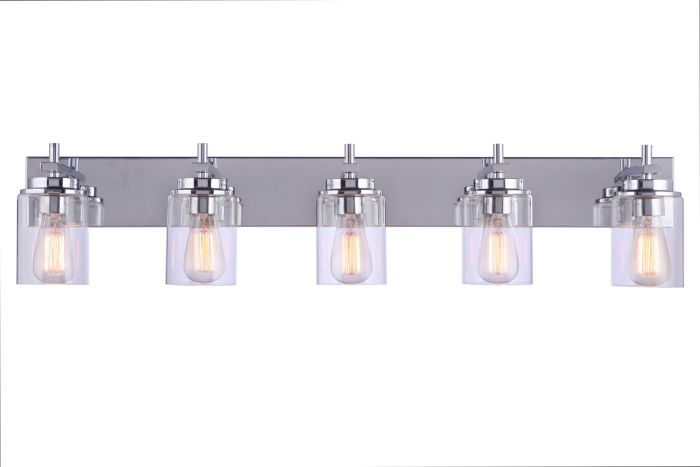 ##Antique Hardware## Reeves 5 Light Vanity in Chrome