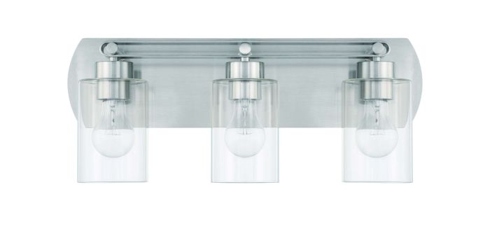 ##Antique Hardware## Hendrix 3 Light Vanity in Brushed Polished Nickel