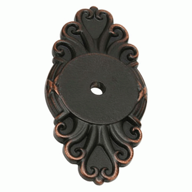 2 1/2 Inch Ribbon & Reed Back Plate For Cabinet Knob (Oil Rubbed Bronze Finish) EMTEK