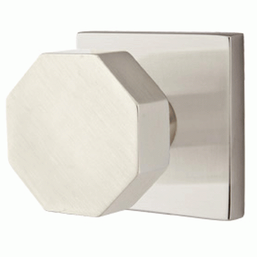 Emtek Solid Brass Octagon Door Knob Set With Square Rosette EMTEK