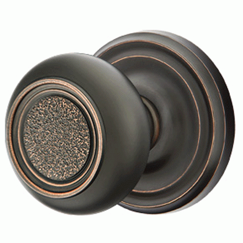 Solid Brass Belmont Door Knob Set With Regular Rosette (Several Finish Options) EMTEK