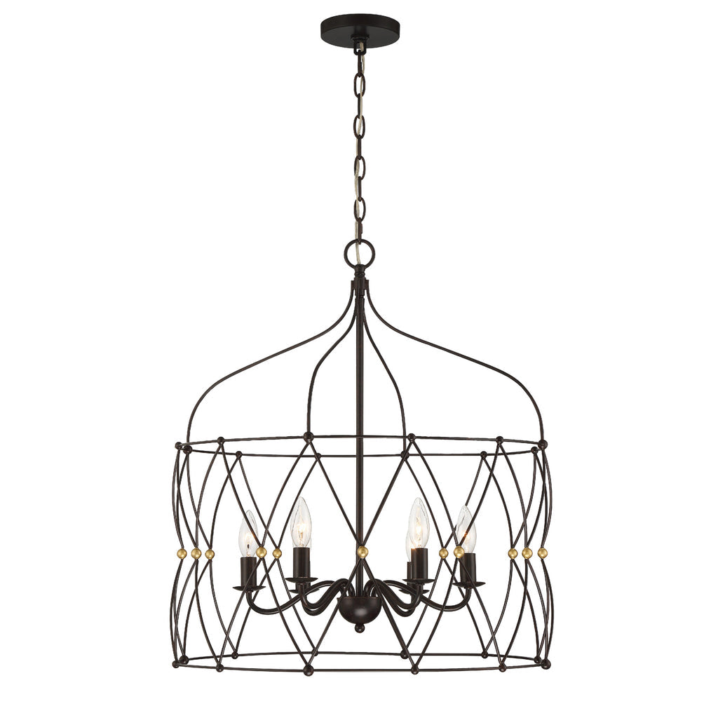 Crystorama Crystorama Zucca 6 Light English Bronze + Antique Gold Chandelier