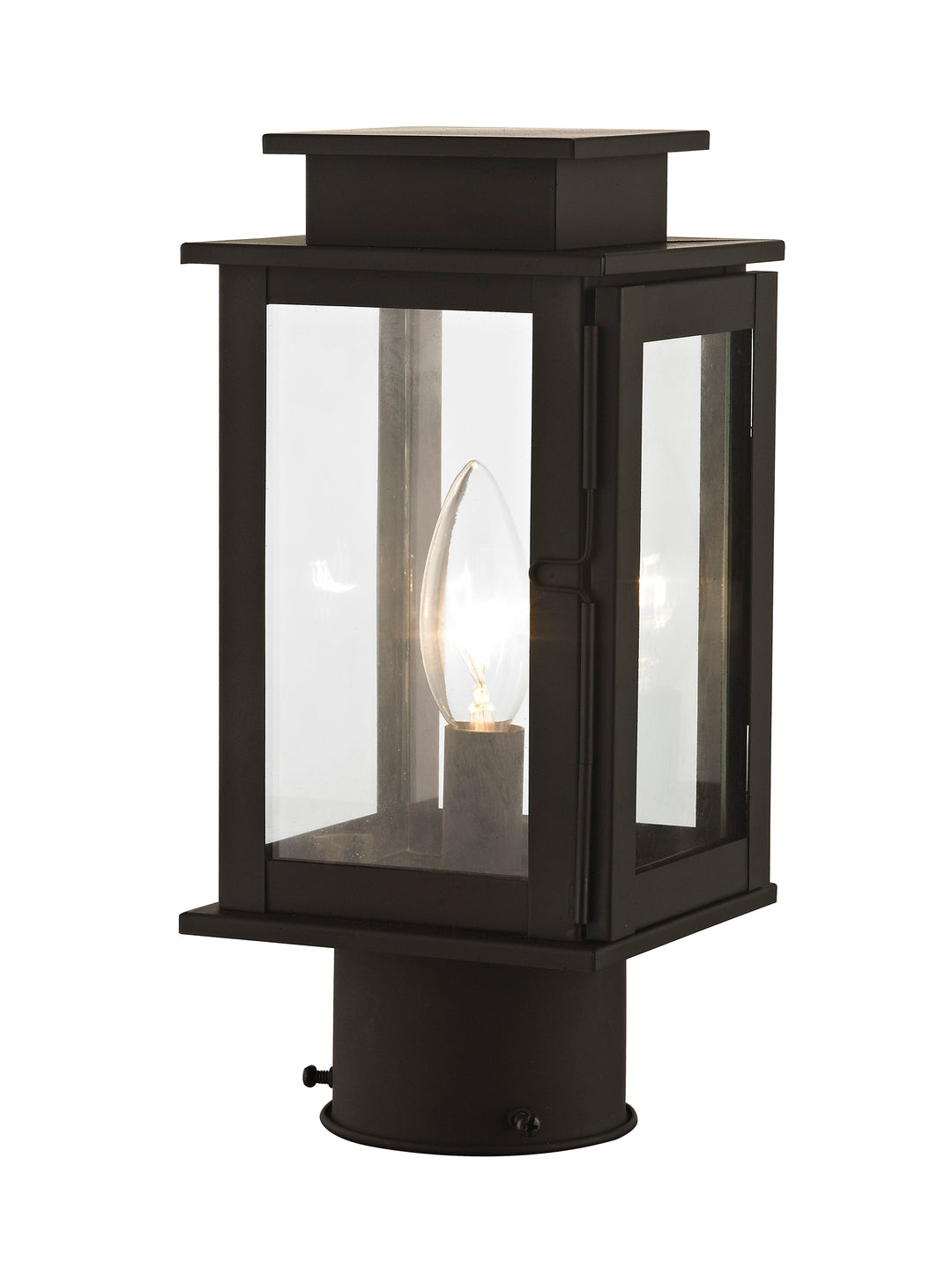 1 Light Bronze Outdoor Post Top Lantern Livex