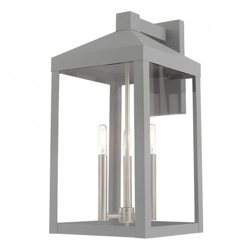 3 Light Nordic Gray Outdoor Wall Lantern Livex