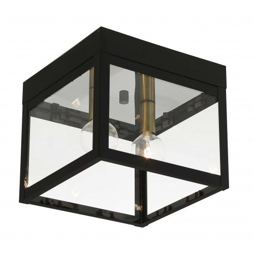 2 Light Bronze Outdoor Ceiling Mount Livex