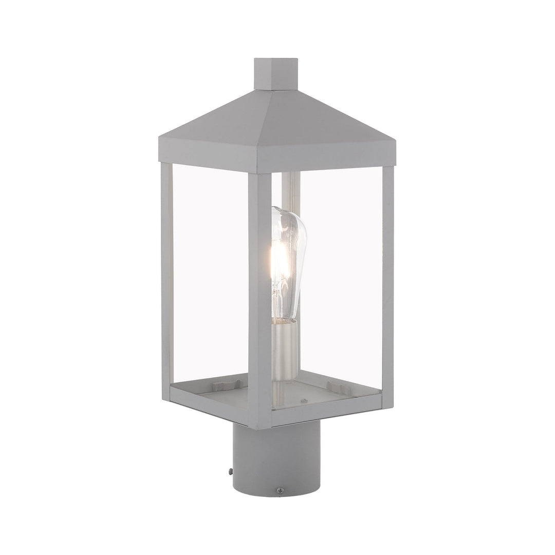 1 Light Nordic Gray Outdoor Post Top Lantern Livex