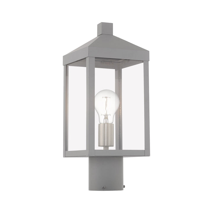 1 Light Nordic Gray Outdoor Post Top Lantern Livex