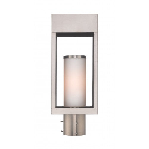 1 Light Brushed Nickel Outdoor Post Top Lantern Livex