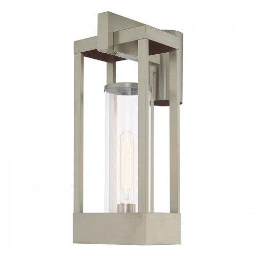 1 Light Brushed Nickel Outdoor Post Top Lantern Livex