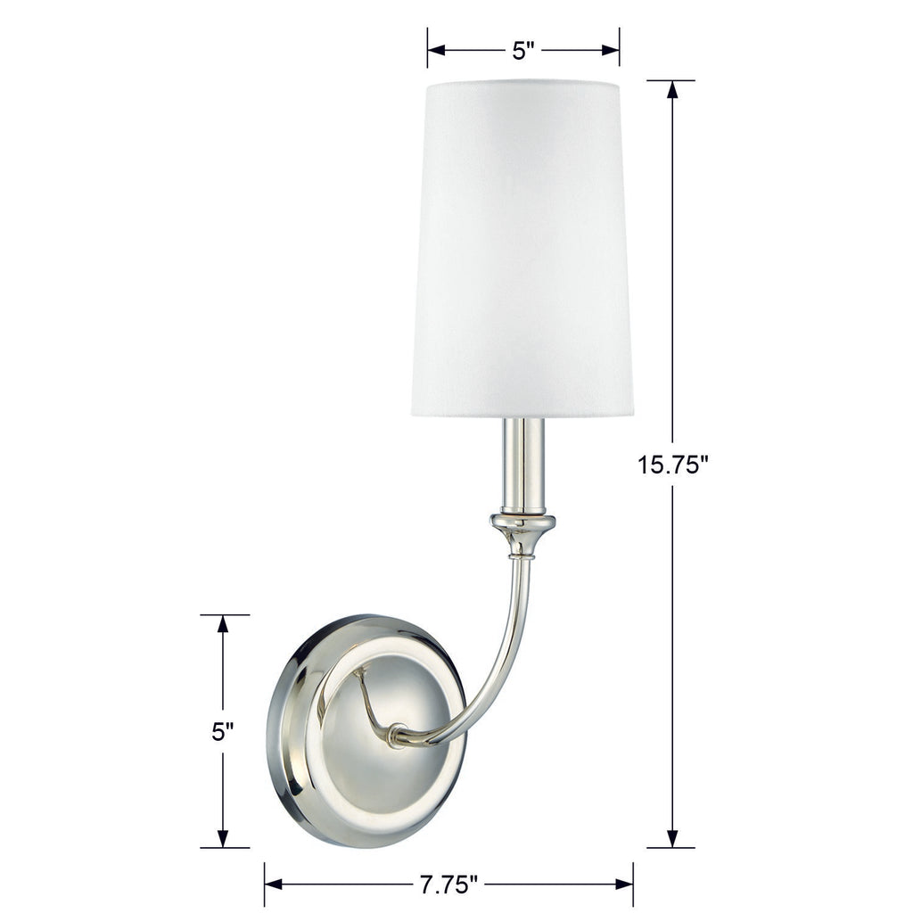 Crystorama Crystorama Libby Langdon Sylvan 1 Light Polished Nickel Sconce