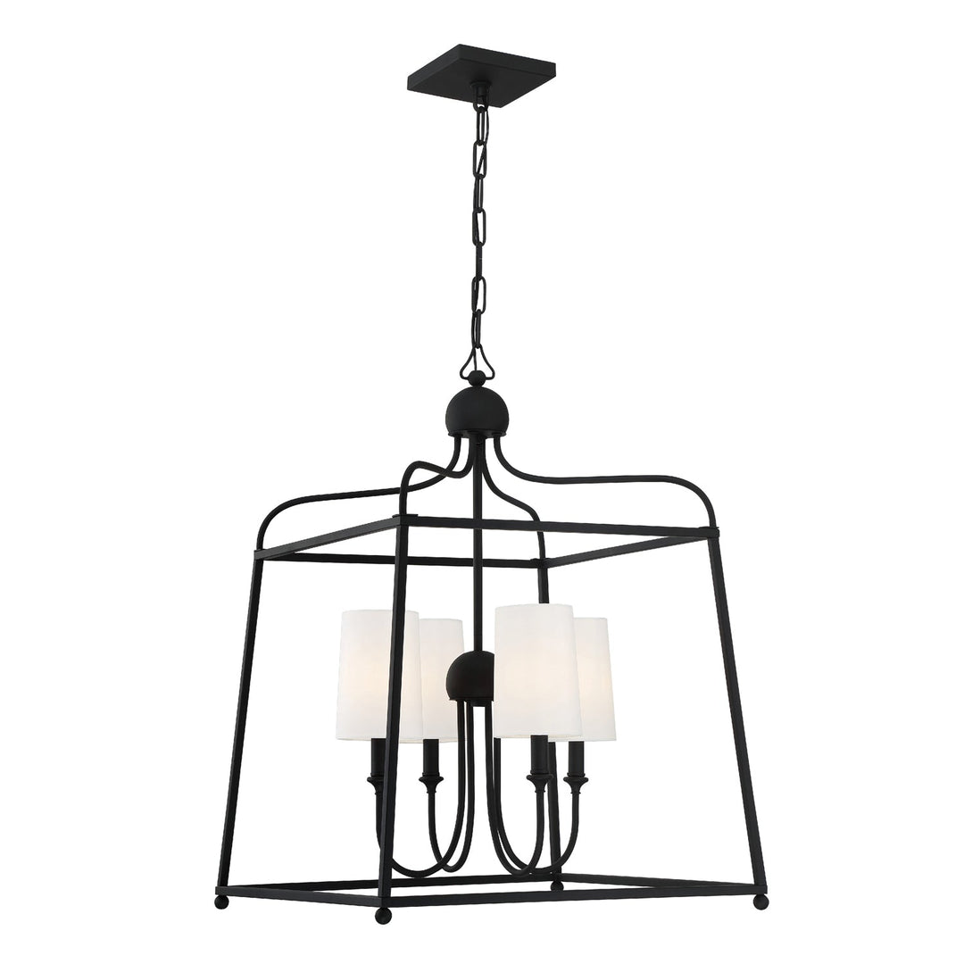 Crystorama Crystorama Libby Langdon Sylvan 4 Light Black Forged Chandelier