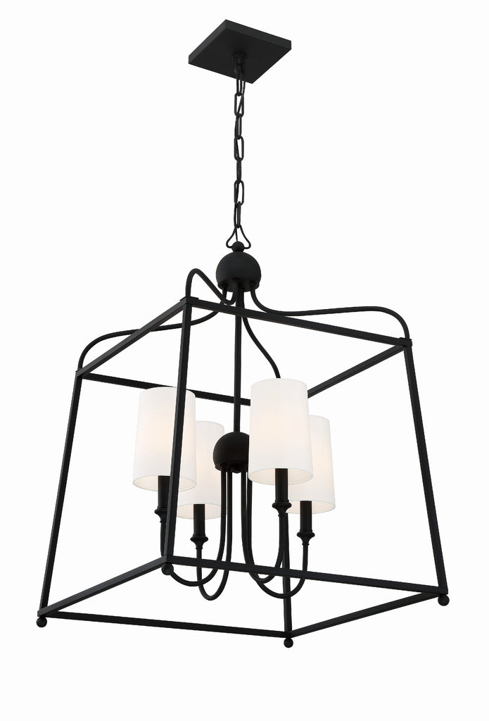 Crystorama Crystorama Libby Langdon Sylvan 4 Light Black Forged Chandelier