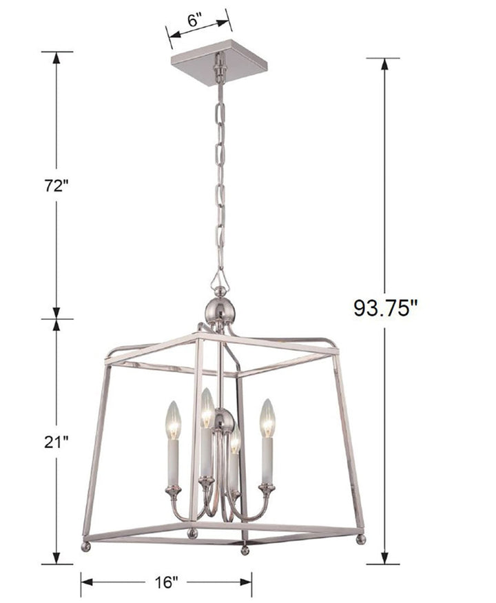 Crystorama Crystorama Libby Langdon Sylvan 4 Light Polished Nickel Mini Chandelier