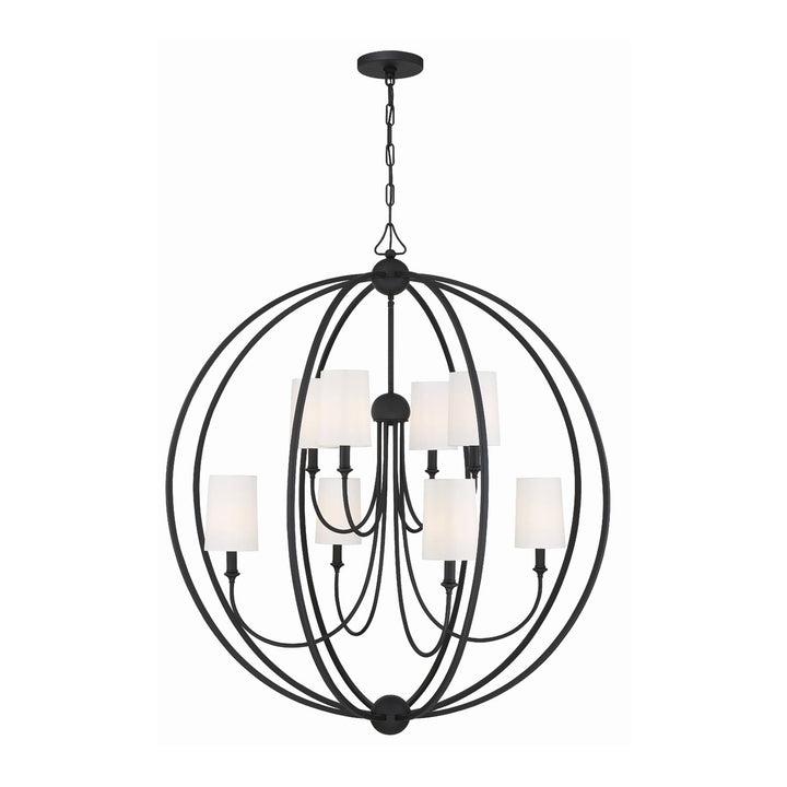 Crystorama Crystorama Libby Langdon Sylvan 8 Light Black Forged Chandelier