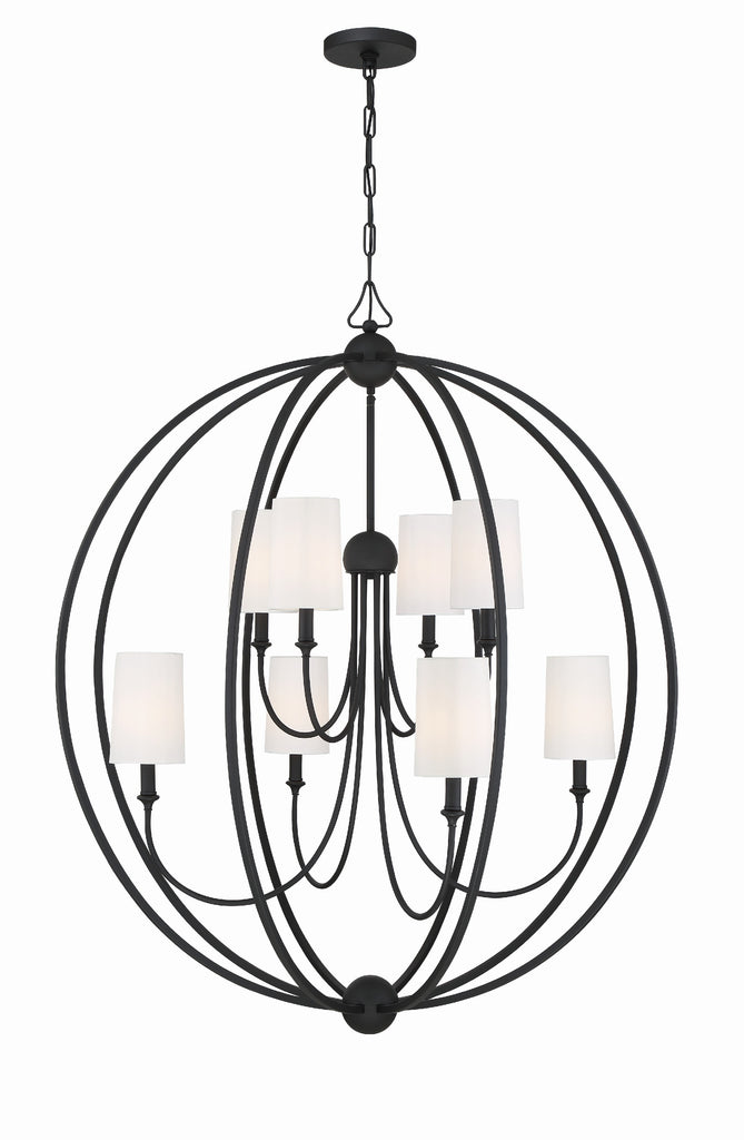 Crystorama Crystorama Libby Langdon Sylvan 8 Light Black Forged Chandelier