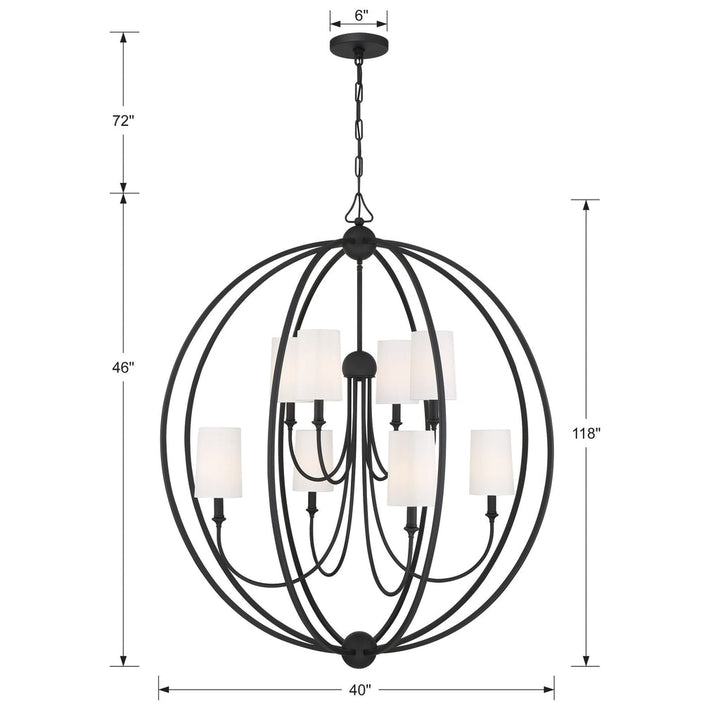 Crystorama Crystorama Libby Langdon Sylvan 8 Light Black Forged Chandelier