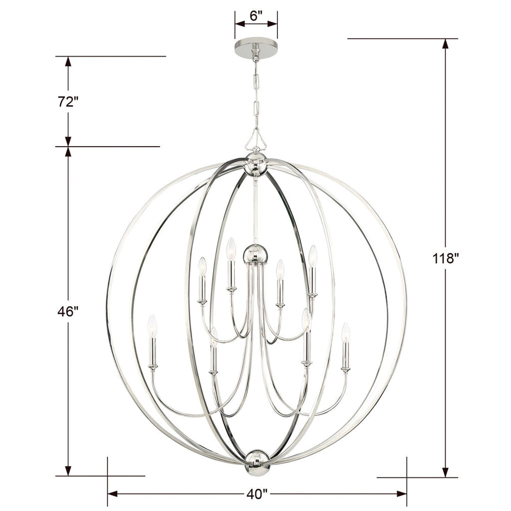 Crystorama Crystorama Libby Langdon Sylvan 8 Light Polished Nickel Chandelier