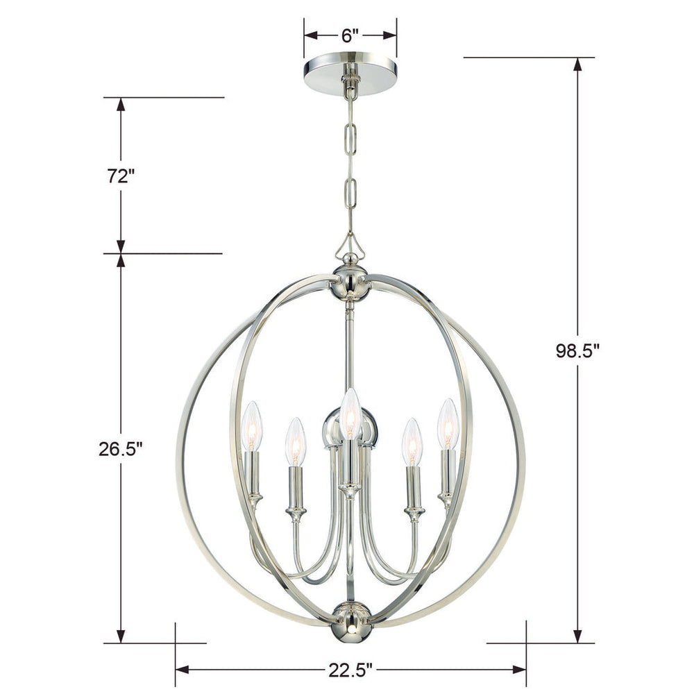 Crystorama Crystorama Libby Langdon Sylvan 5 Light Polished Nickel Chandelier