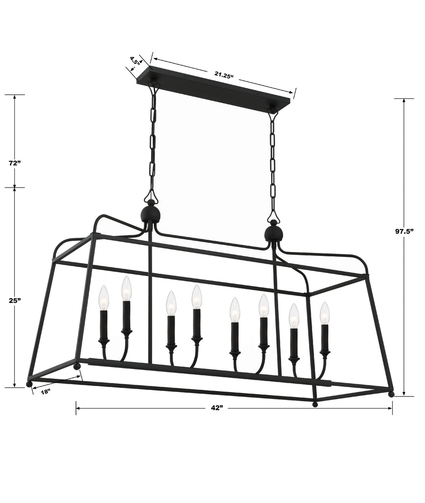 Crystorama Crystorama Libby Langdon Sylvan 8 Light Black Forged Chandelier