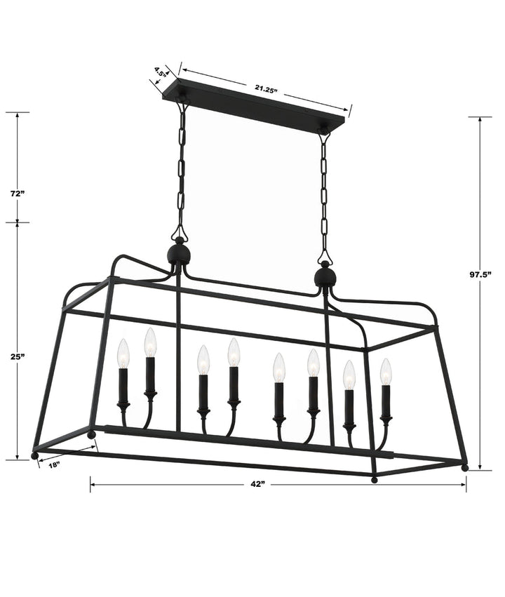 Crystorama Crystorama Libby Langdon Sylvan 8 Light Black Forged Chandelier