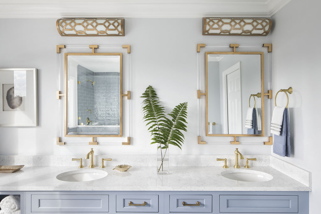 Crystorama Crystorama Libby Langdon Jennings Integrated LED Aged Brass Bathroom Vanity