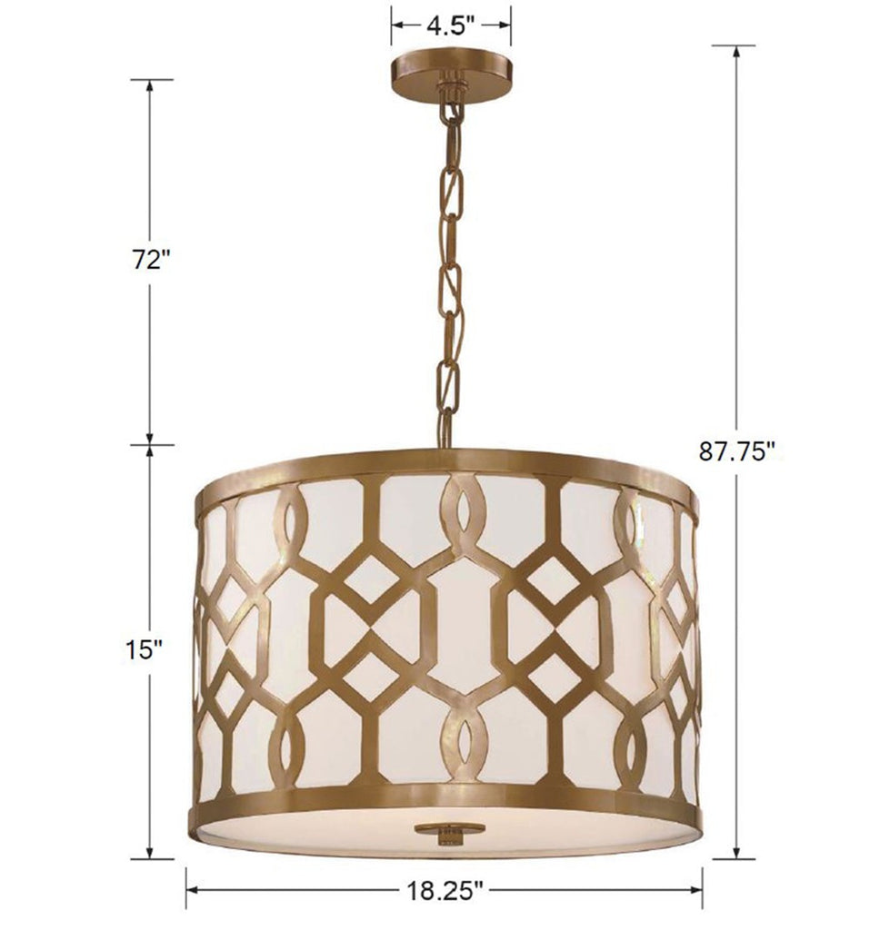 Crystorama Crystorama Libby Langdon Jennings 3 Light Aged Brass Chandelier