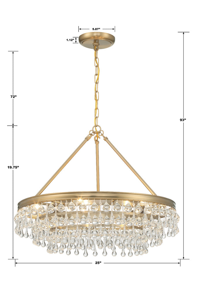 Crystorama Crystorama Calypso 6 Light Vibrant Gold Chandelier