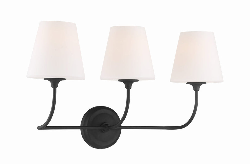 Crystorama Crystorama Libby Langdon Sylvan 3 Light Black Forged Bathroom Vanity