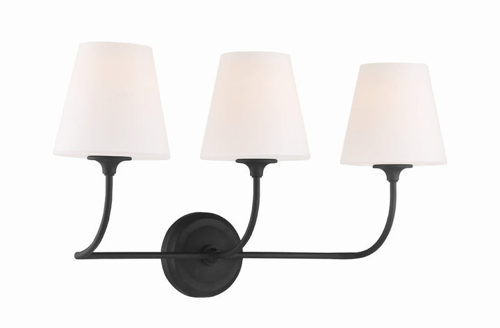 Crystorama Crystorama Libby Langdon Sylvan 3 Light Black Forged Bathroom Vanity