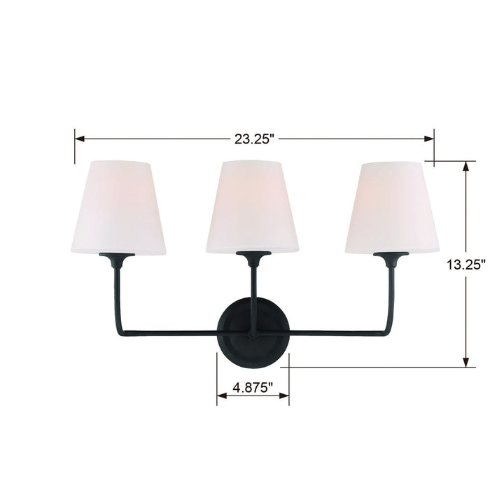 Crystorama Crystorama Libby Langdon Sylvan 3 Light Black Forged Bathroom Vanity