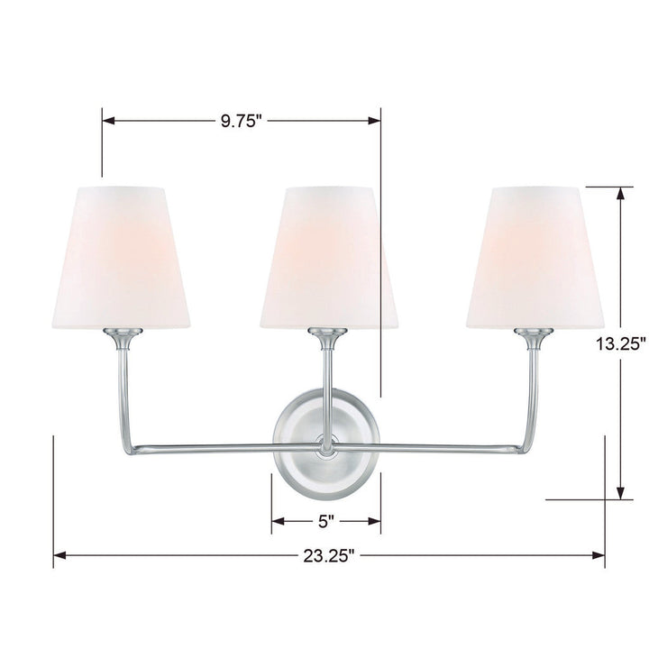 Crystorama Crystorama Libby Langdon Sylvan 3 Light Brushed Nickel Bathroom Vanity