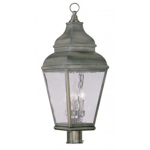3 Light Vintage Pewter Outdoor Post Top Lantern Livex