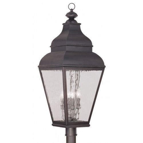 4 Light Charcoal Outdoor Post Top Lantern Livex