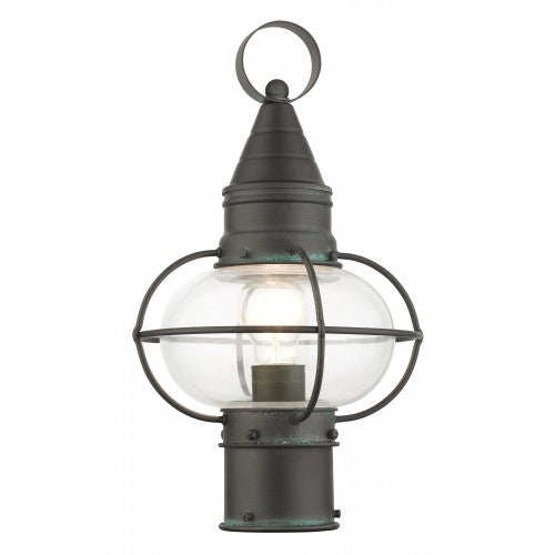 1 Light Charcoal Outdoor Post Top Lantern Livex