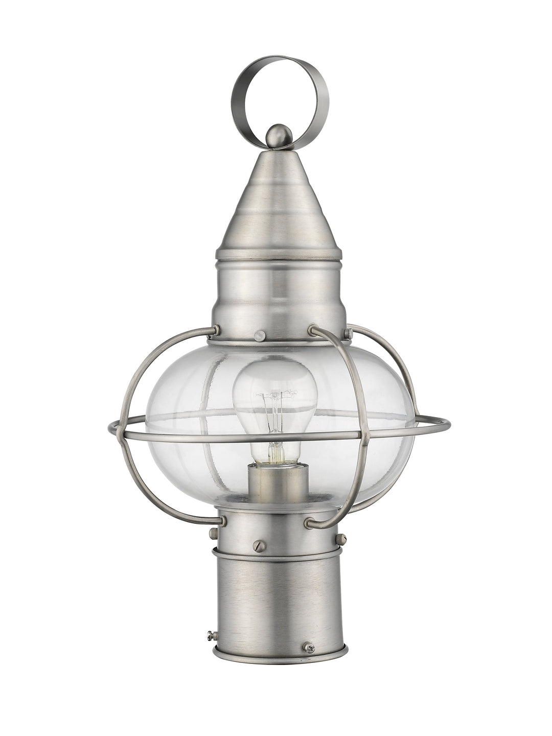 1 Light Brushed Nickel Outdoor Post Top Lantern Livex