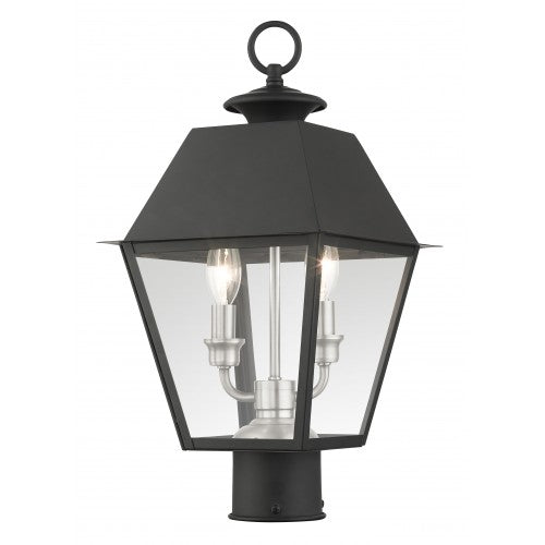2 Light Black Outdoor Post Top Lantern Livex